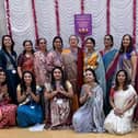 Volunteer ladies from BAPS Swaminarayan Sanstha MK wishing all visitors and worshippers 'Happy Diwali and a wonderful Hindu New Year'