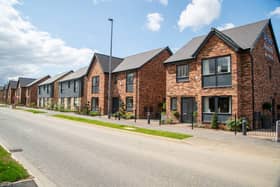 Street scene at the Bellway at Whitehouse Park development in Milton Keynes