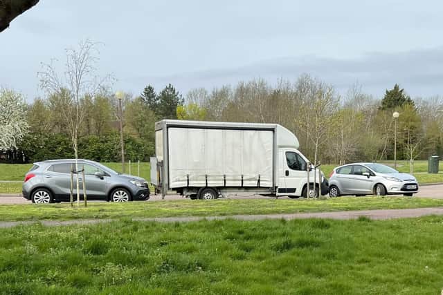 Residents used their cars to block in the offending trucks