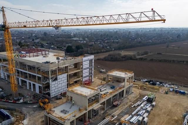 The building of Thames Valley Police's new forensics centre in Bicester has been completed, with a topping out ceremony held to mark the milestone