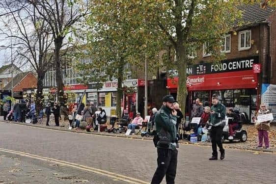 Residents staged a bad parking protest in Bletchley's Queensway