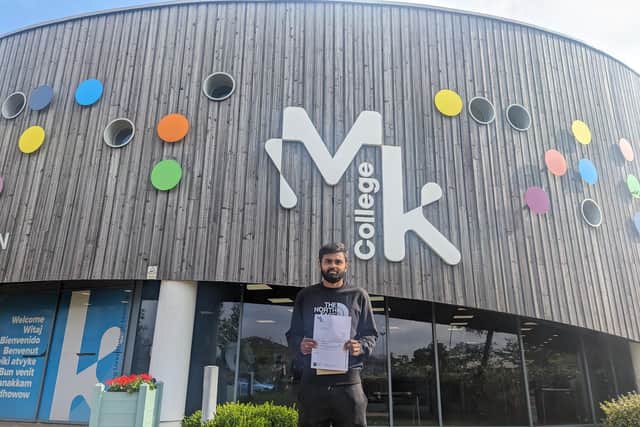 Karthigan Mageswaran got a Distinction in his Digital Production T Level at Milton Keynes College. He's now going on to Leicester university.