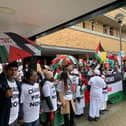 Residents gathered outside Milton Keynes City Council offices calling on councillors to pass ceasefire motion on Palestine