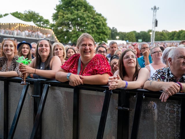 Fans inside Campbell Park in Milton Keynes on July 17, 2022. Photo by David Jackson.