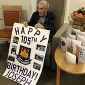 Joseph Keane had a West Ham-themed card on his 105th birthday