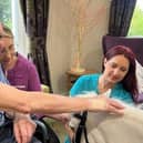Maids Moreton Hall resdients had a lovley afternoon of animal therapy