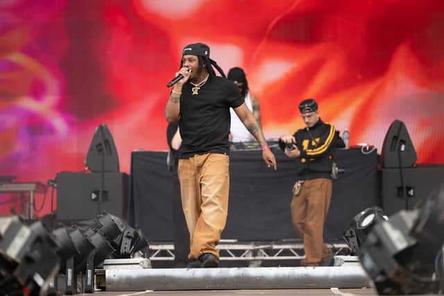 Denzel Curry on stage at The National Bowl in Milton Keynes on Saturday, June 21, 2025. Photo by David Jackson.