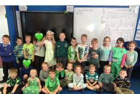 Beech Class wearing green for gauchers