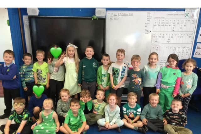 Beech Class wearing green for gauchers