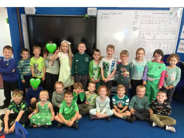 Beech Class wearing green for gauchers