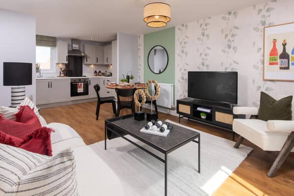 Inside the former show home at Fairfields