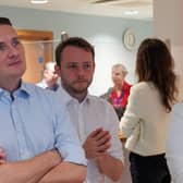 Wes Streeting with parliamentary candidate Chris Curtis at Milton Keynes Hospital, photo from Milton Keynes Hospital/Cara Crotty