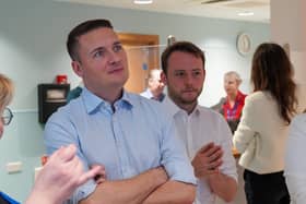 Wes Streeting with parliamentary candidate Chris Curtis at Milton Keynes Hospital, photo from Milton Keynes Hospital/Cara Crotty