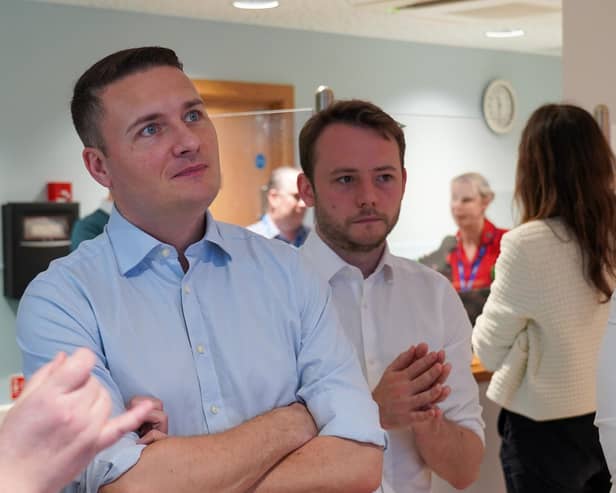 Wes Streeting with parliamentary candidate Chris Curtis at Milton Keynes Hospital, photo from Milton Keynes Hospital/Cara Crotty