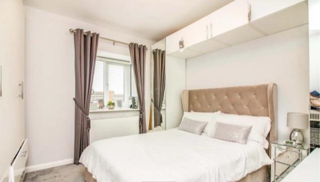 The one bedroom in the property, which fits a double bed.