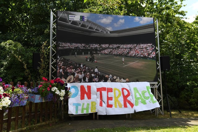 The match was shown on a big screen