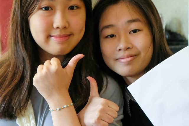 Happy Thornton College GCSE student on results day.
