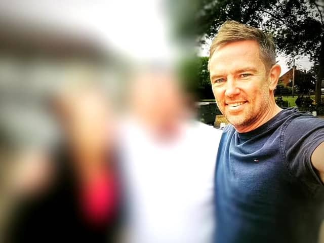 Simon Thomas has an emotional meeting with the couple, whose faces have been blurred to protect their identity