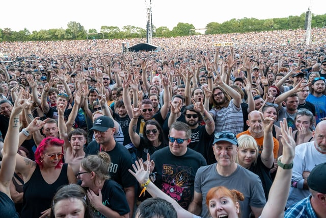 Fans inside the National Bowl in Milton Keynes on Sunday, June 25, 2023. Photo by David Jackson.