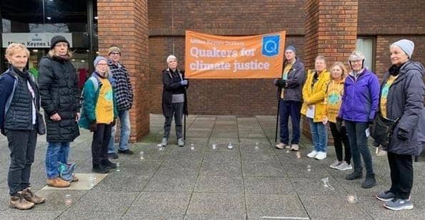 MK Quakers held a silent vigil to protest over climate change
