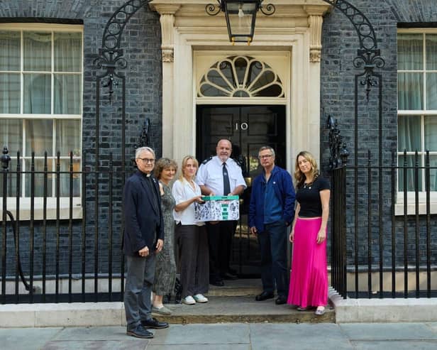 The letters were hand delivered by celebrity chef Hugh Fearnley-Whittingstall, Revd Canon Giles Goddard, chair of Faith for the Climate, Ellen Bradley, co-director of UK Youth 4 Nature and Professor Dame EJ. Milner-Gulland, who teaches at Oxford
