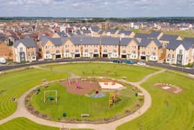 BN - An aerial shot of Barratt Homes' Brooklands development