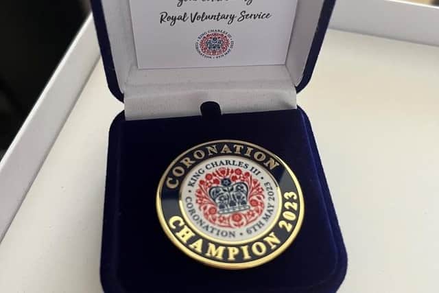 PC David Smith’s Coronation Champion Award pin badge
