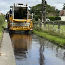 An example of the surface dressing being done by Central Beds Council