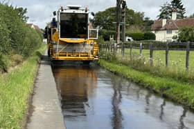 An example of the surface dressing being done by Central Beds Council