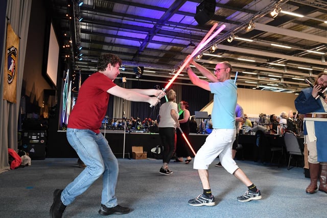 Guests could complete LED Sabre training, photo by Jane Russell