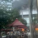 The blaze at centre:mk destroyed the wooden food cabin within minutes