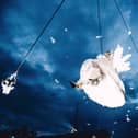 The angels will be suspended on zip wires above Central Milton Keynes