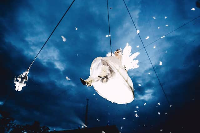 The angels will be suspended on zip wires above Central Milton Keynes