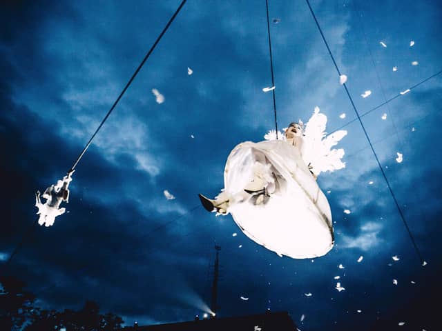 The angels will be suspended on zip wires above Central Milton Keynes