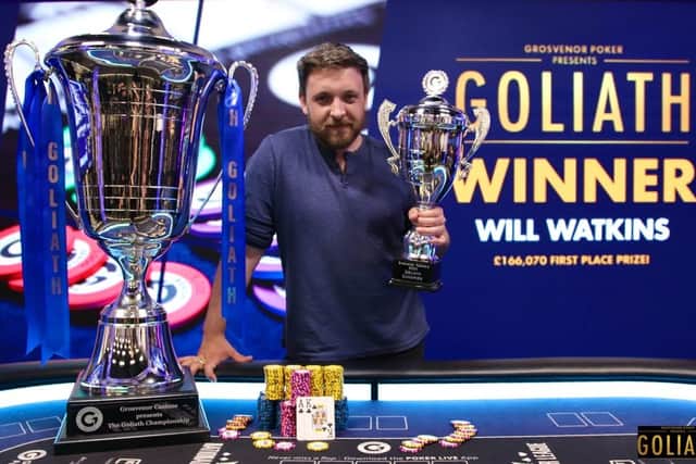 Will Watkins, won Grosvenor Casinos’ annual Goliath Poker Tournament, in Coventry.