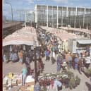 This photo, taken in the 1980s, shows CMK outdoor market, bustling with shoppers