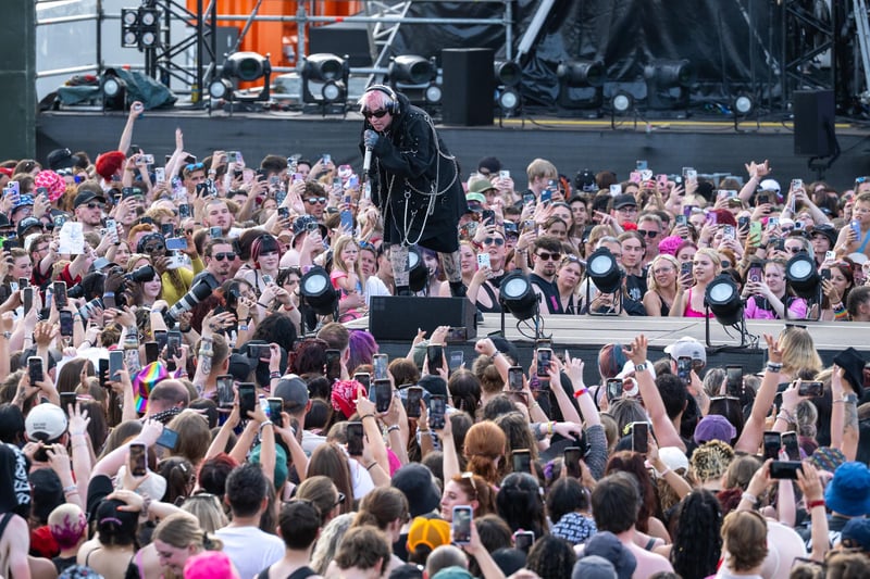 Blackbear on stage at The National Bowl in Milton Keynes on Saturday, June 21, 2025. Photo by David Jackson.
