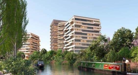 An artists' impression of the four tower blocks of flats planned for Campbell Park