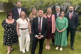 Milton Keynes City Council leader Pete Marland (centre) with his new Labour Cabinet