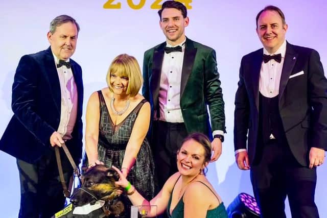 Left to right  David Parker (Pams husband & Katies Father), Mac the dog, Pam Parker, Jack Avery, Katie Parker.
