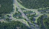 The new roundabout currently being constructed on the M25