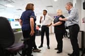 Prime Minister Rishi Sunak speaks to staff and patients during a visit to Milton Keynes University Hospital on August 15, 2023 in Milton Keynes, England. (Photo by Leon Neal - WPA Pool/Getty Images)