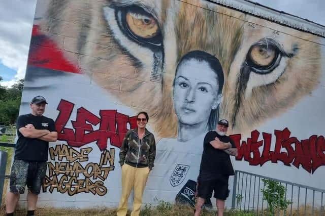 The Leah Williamson mural, pictured here after being repainted in 2023, has now been updated following the Lionesses retaining their European Championship title
