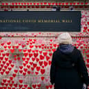 The National Covid Memorial Wall opposite the Palace of Westminster in central London