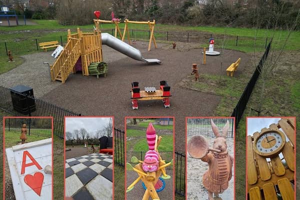 The Alice in Wonderland themed play park is in New Bradwell