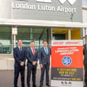Luton Airport and Jet2 celebrate the new partnership. Picture: Duncan Jack