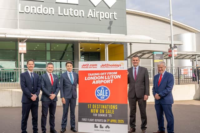 Luton Airport and Jet2 celebrate the new partnership. Picture: Duncan Jack