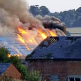 The hisotric Shenley Dens farm caught fire on Saturday