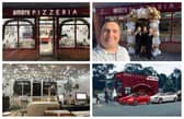 Images clockwise from top left: Amore Pizzeria; Paulo at the 2022 reopening after lockdown; Paulo's drive-through concept; inside Amore Pizzeria. Images: Amore Pizzeria.