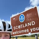 Lynn cycling into Scotland